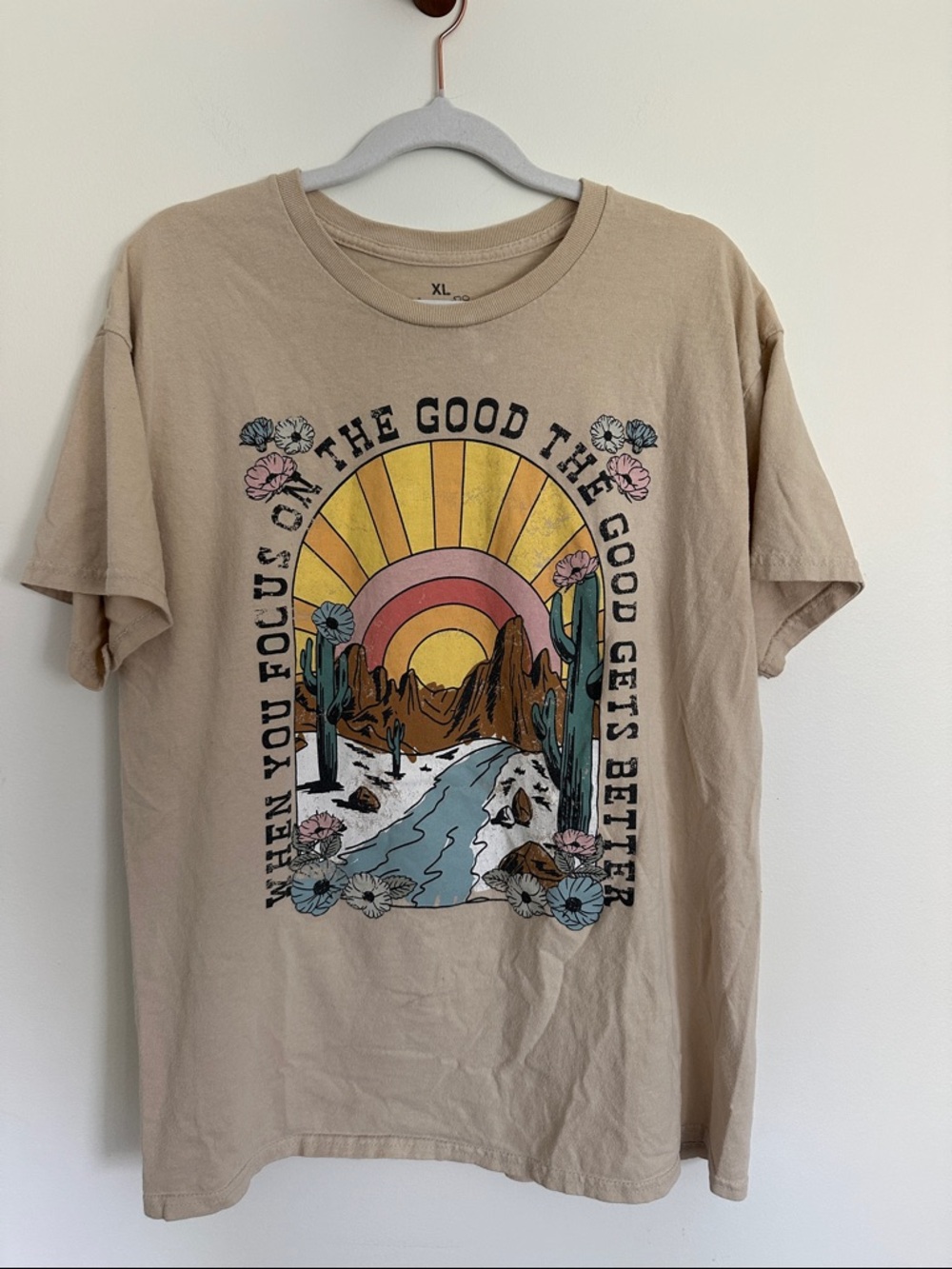 Relaxed Desert Graphic Tee in Beige